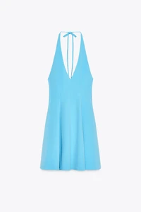 HALTER GODET SHORT DRESS