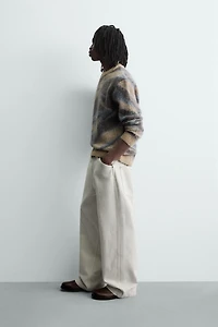 BRUSHED TEXTURED ABSTRACT JACQUARD JUMPER