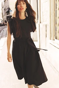 RUFFLED COMBINATION DRESS