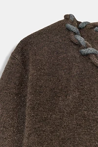 INTERWOVEN TRIM CARDIGAN