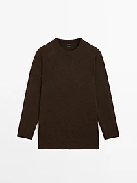 100% cashmere oversize sweater with elbow patches