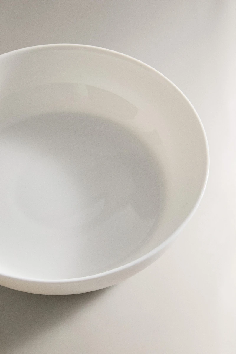 WHITE GLASS SOUP PLATE
