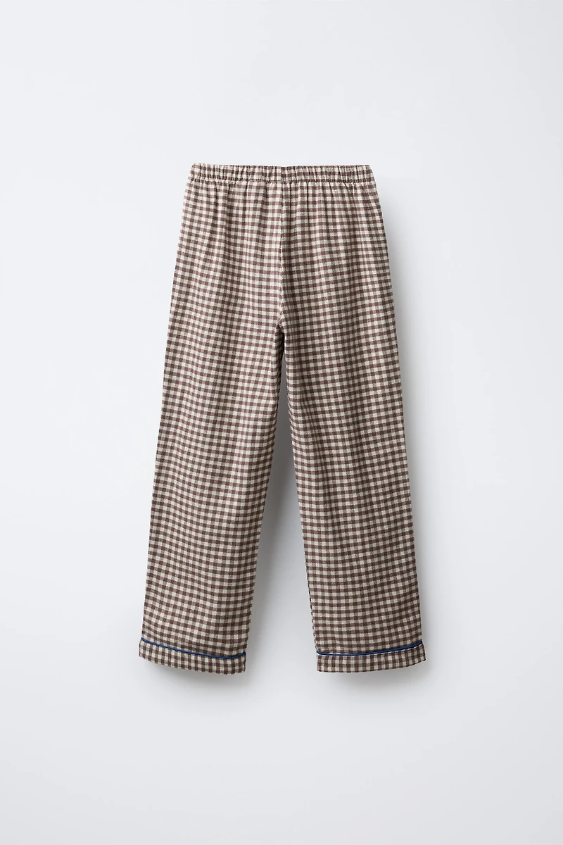 AGES 6-14 / GINGHAM FLANNEL PAJAMAS