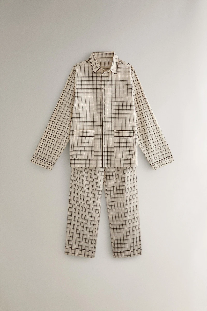 CHRISTMAS CHECK COTTON PAJAMA SET