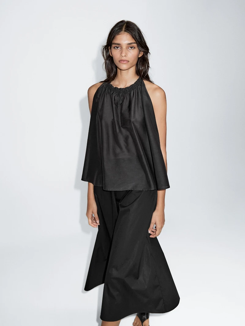 Jupe midi taille marquée
