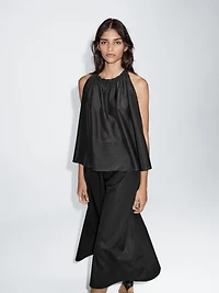 Jupe midi taille marquée