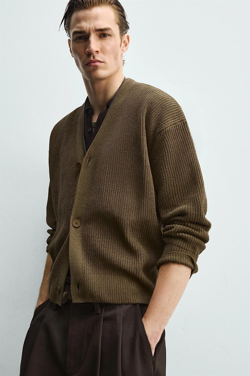 CARDIGAN RELAXED FIT STRUCTURÉ