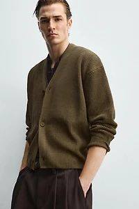 CARDIGAN RELAXED FIT STRUCTURÉ