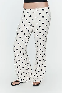 PANTALON SATINÉ À CORDONS ET POIS
