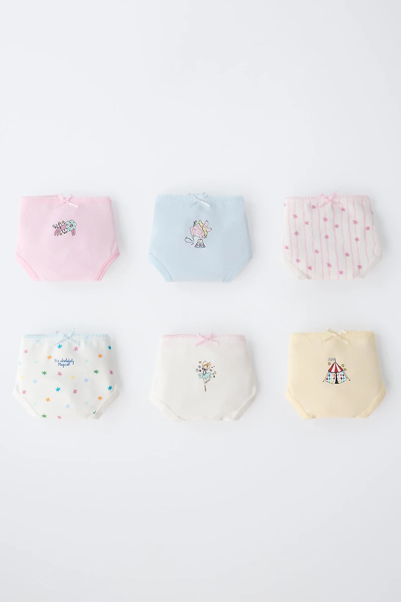 1 1/2-6 YEARS / SIX-PACK OF CIRCUS UNDERWEAR