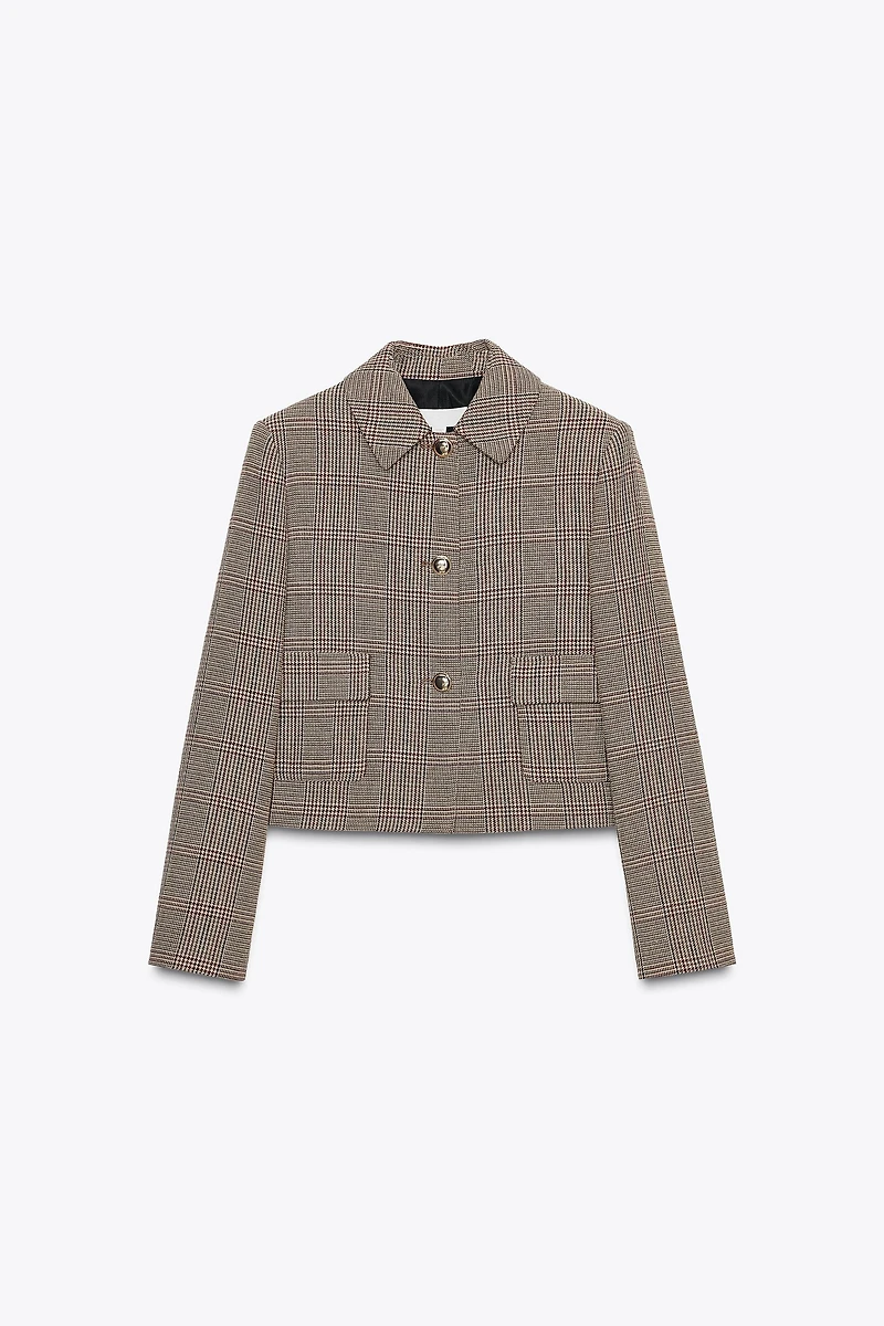 HOUNDSTOOTH CROPPED BLAZER