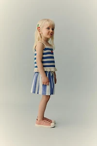 CASA LAWA X ZARA KIDS STRIPED WIDE-LEG SHORTS