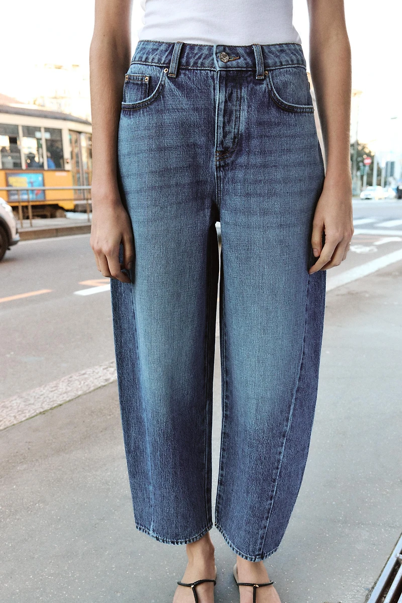 Z1975 HIGH WAISTED BARREL JEANS WITH SEAMS