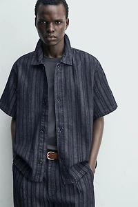 RELAXED FIT STRIPED JACQUARD SHIRT
