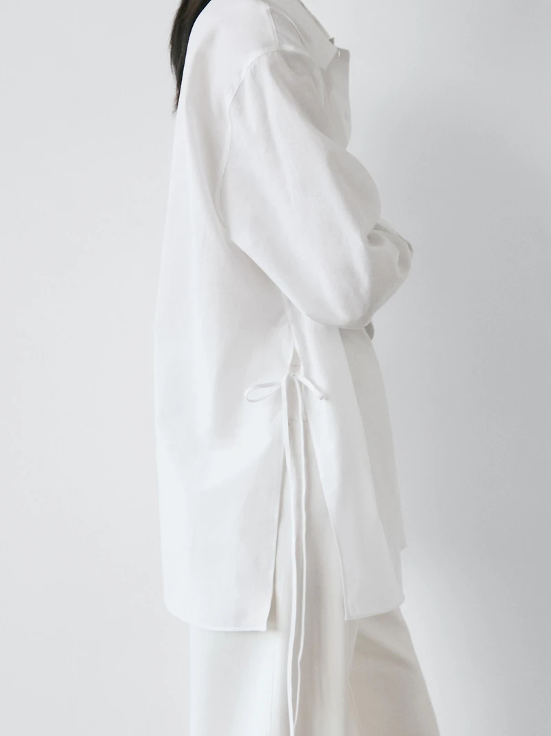 Shirt with tie detail