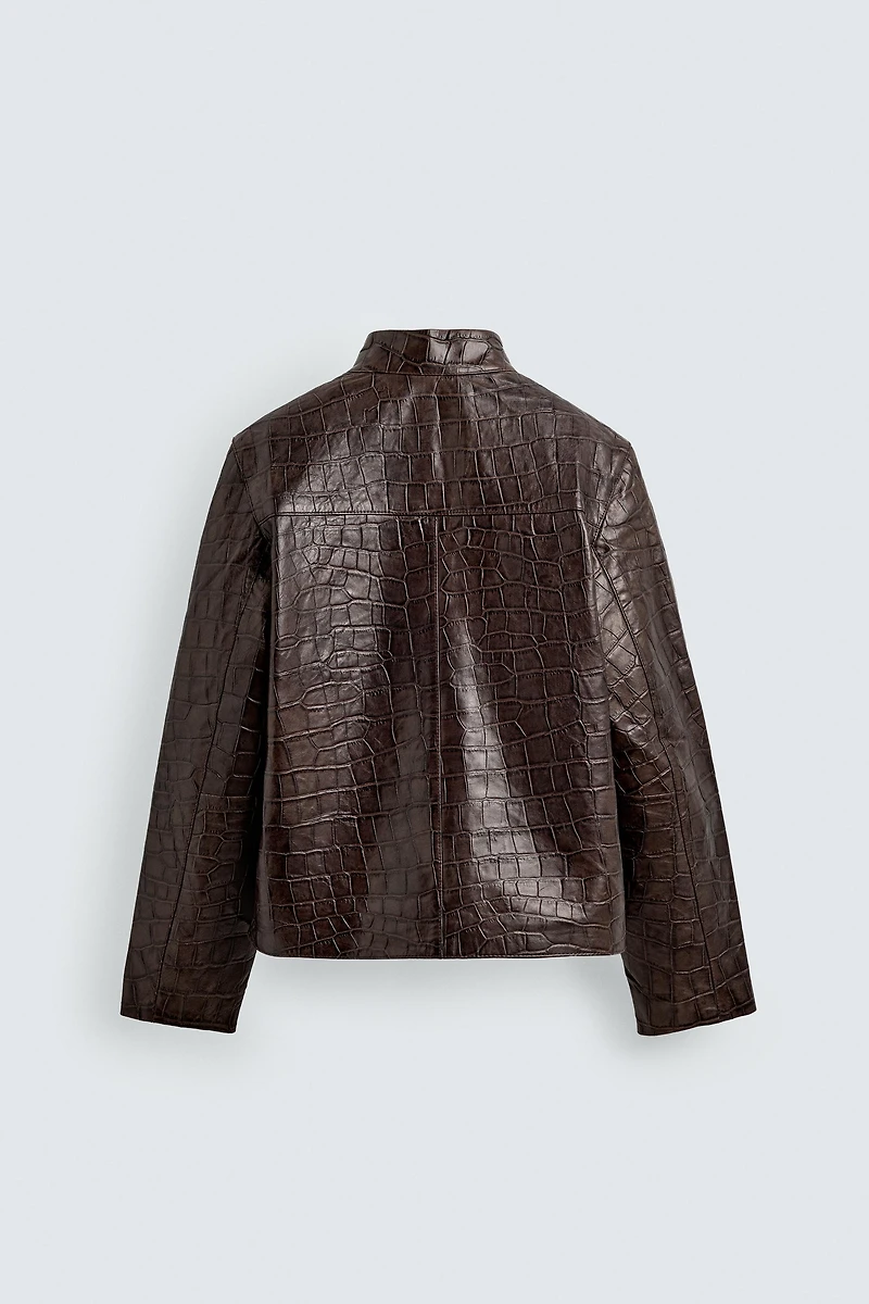BLOUSON EN CUIR GRAVÉ