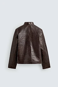 BLOUSON EN CUIR GRAVÉ