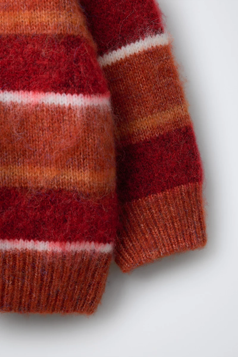 EMBROIDERED STRIPED KNIT JUMPER