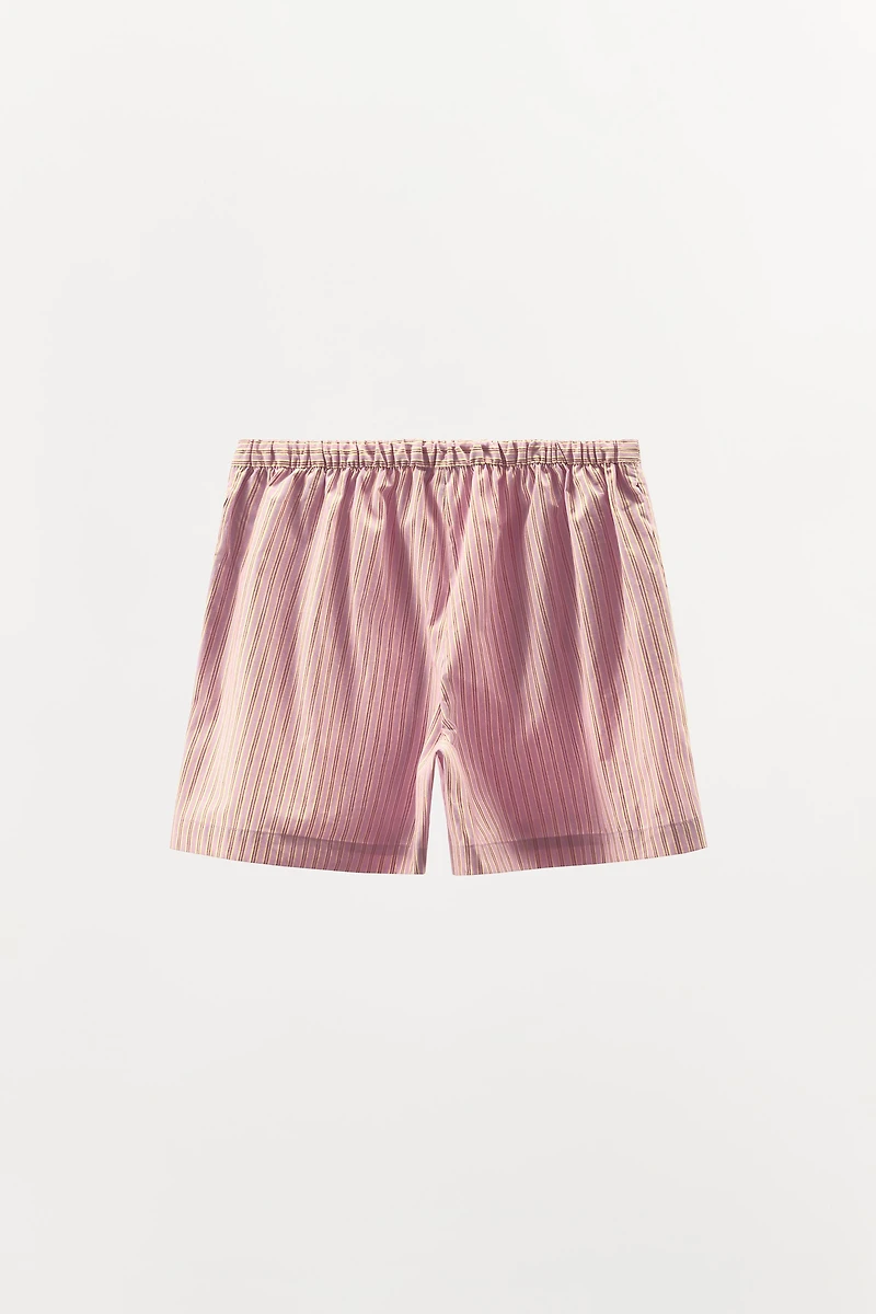 STRIPED SHORTS WITH COTTON