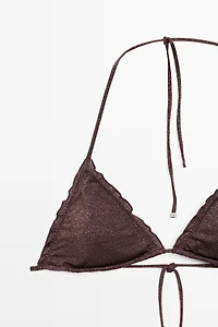 Haut de bikini volanté brillant