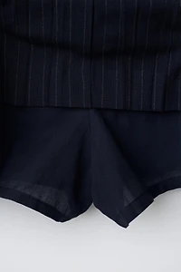 PINSTRIPE BELTED SKIRT