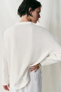 LINEN OVERSIZED SHIRT WITH FROG FASTENING