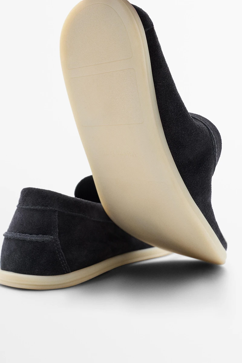 Soft split leather loafers