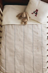 HOUSSE DE COUETTE ENFANT FLEURS ET RAYURES