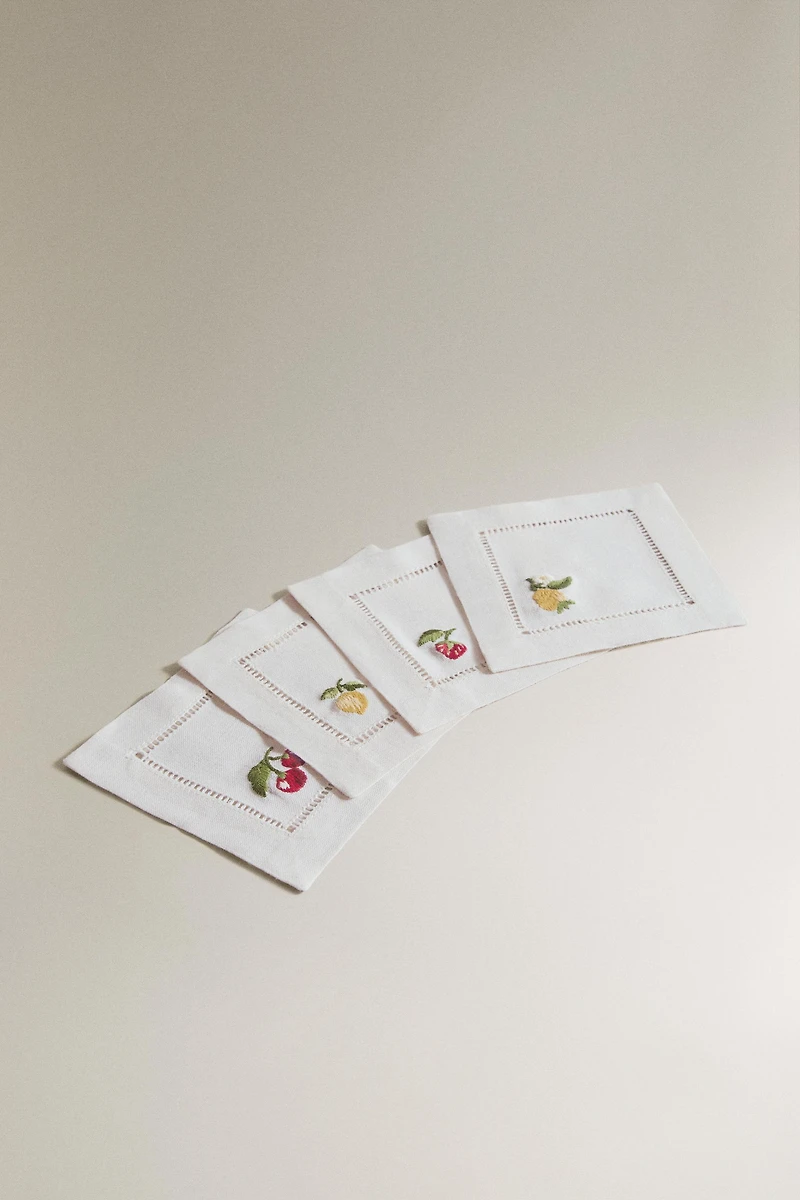 RAMIE FRUIT COASTERS (PACK OF 4)