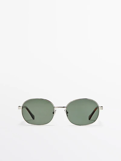 Lunettes de soleil métalliques rondes écaille