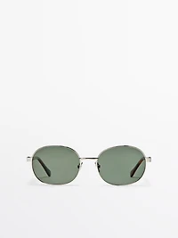 Lunettes de soleil métalliques rondes écaille