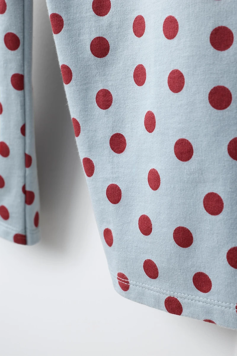 POLKA DOT WIDE LEG PANTS