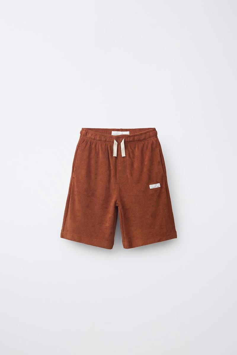 STRIPED TERRYCLOTH T-SHIRT AND SHORTS SET