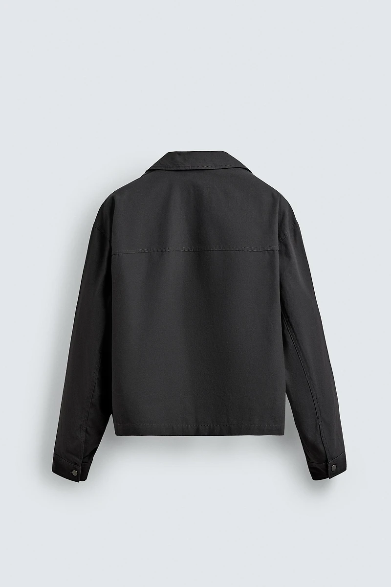 TEXTURED CROPPED FIT OVERSHIRT