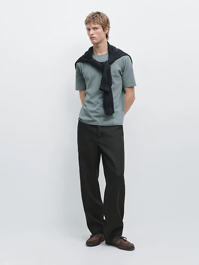 Knit cotton T-shirt