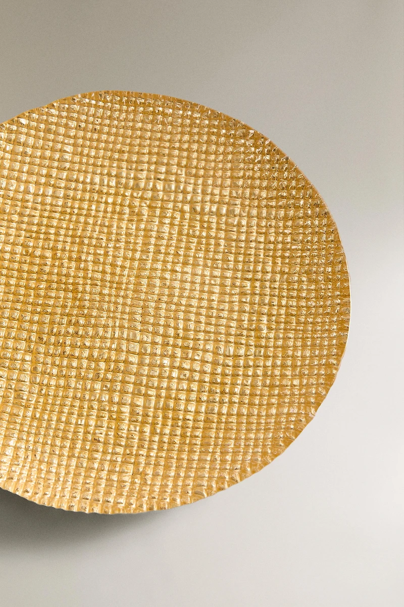 IRREGULAR GOLDEN GLASS DESSERT PLATE