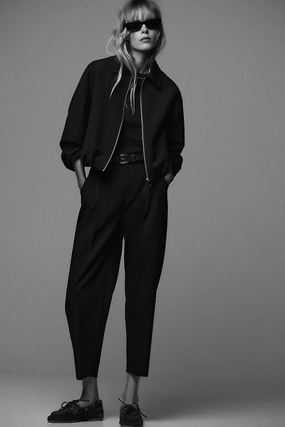 ZIP-UP GATHERED JACKET