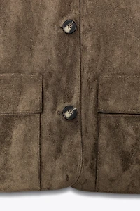 BLOUSON COURT EFFET DAIM