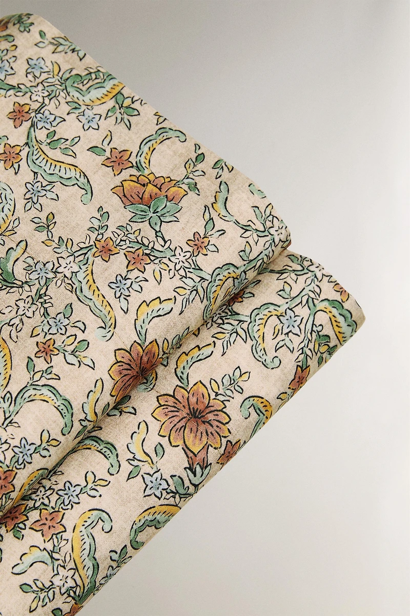 FLORAL SATEEN FLAT SHEET (300 THREAD COUNT