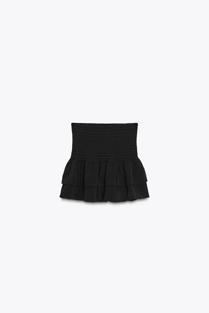 BERMUDA TAILLE HAUTE AVEC VOLANTS