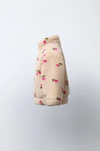 BLOUSON EFFET MOUTON CERISES