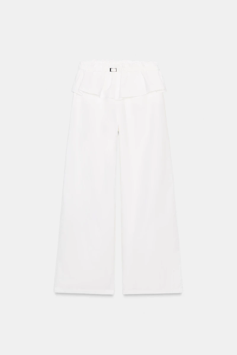 PANTALON EN NYLON À TAILLE SUPERPOSÉE