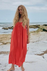 ROBE MI-LONGUE FLUIDE À NŒUD