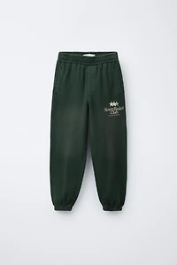 WASHED EFFECT TEXT T-SHIRT AND JOGGER PANTS SET