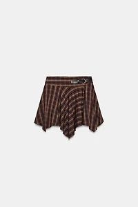 PLAID MINI SKIRT WITH BUCKLE