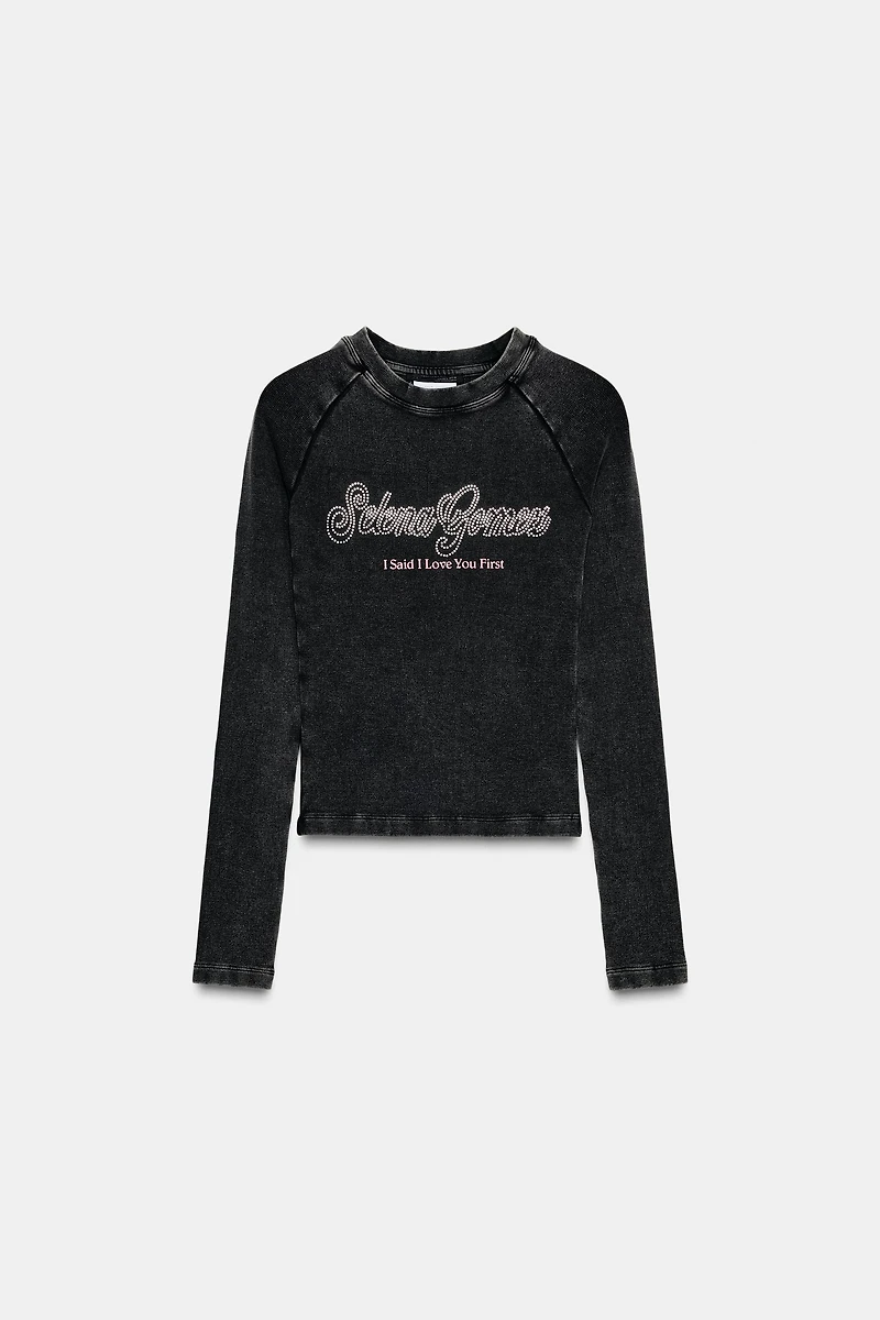 SELENA GOMEZ RIBBED T-SHIRT