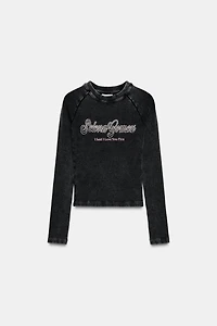 SELENA GOMEZ RIBBED T-SHIRT