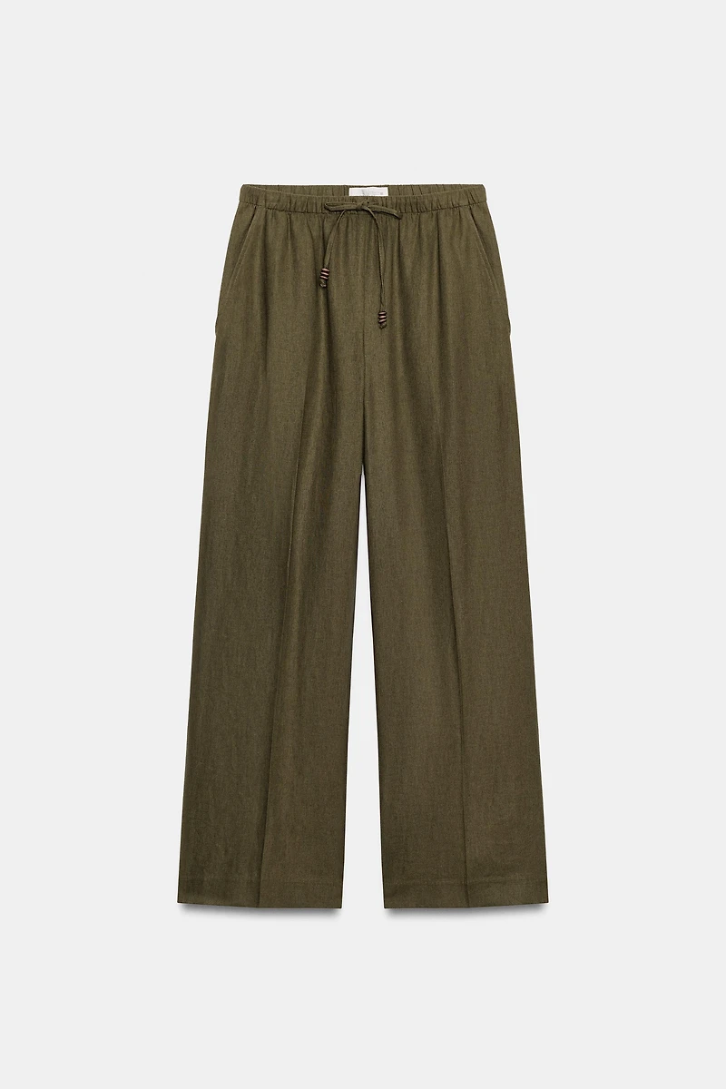LINEN STRAIGHT LEG PANTS