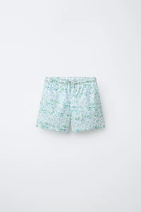 6-14 YEARS/ LEAF PRINT SWIM SHORTS