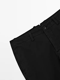 Slim fit textured trousers